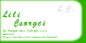 lili csorgei business card
